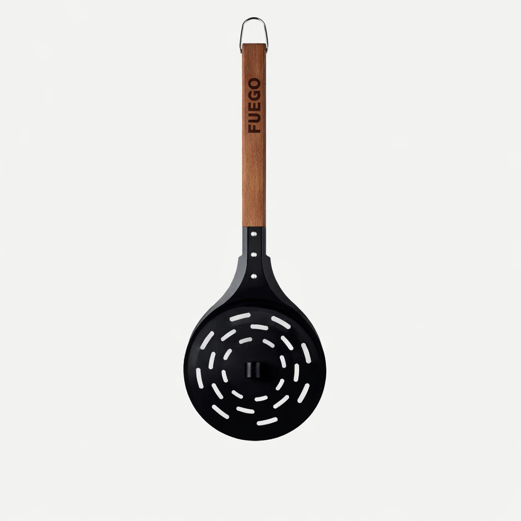 Écumoire en Acier Inoxydable avec Manche Bois – Cuillère Perforée de Cuisine