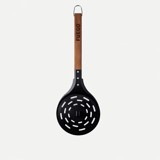 Écumoire en Acier Inoxydable avec Manche Bois – Cuillère Perforée de Cuisine